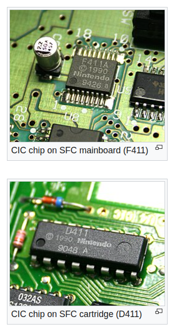 The 10NES chips in the NES console and cartridge chips